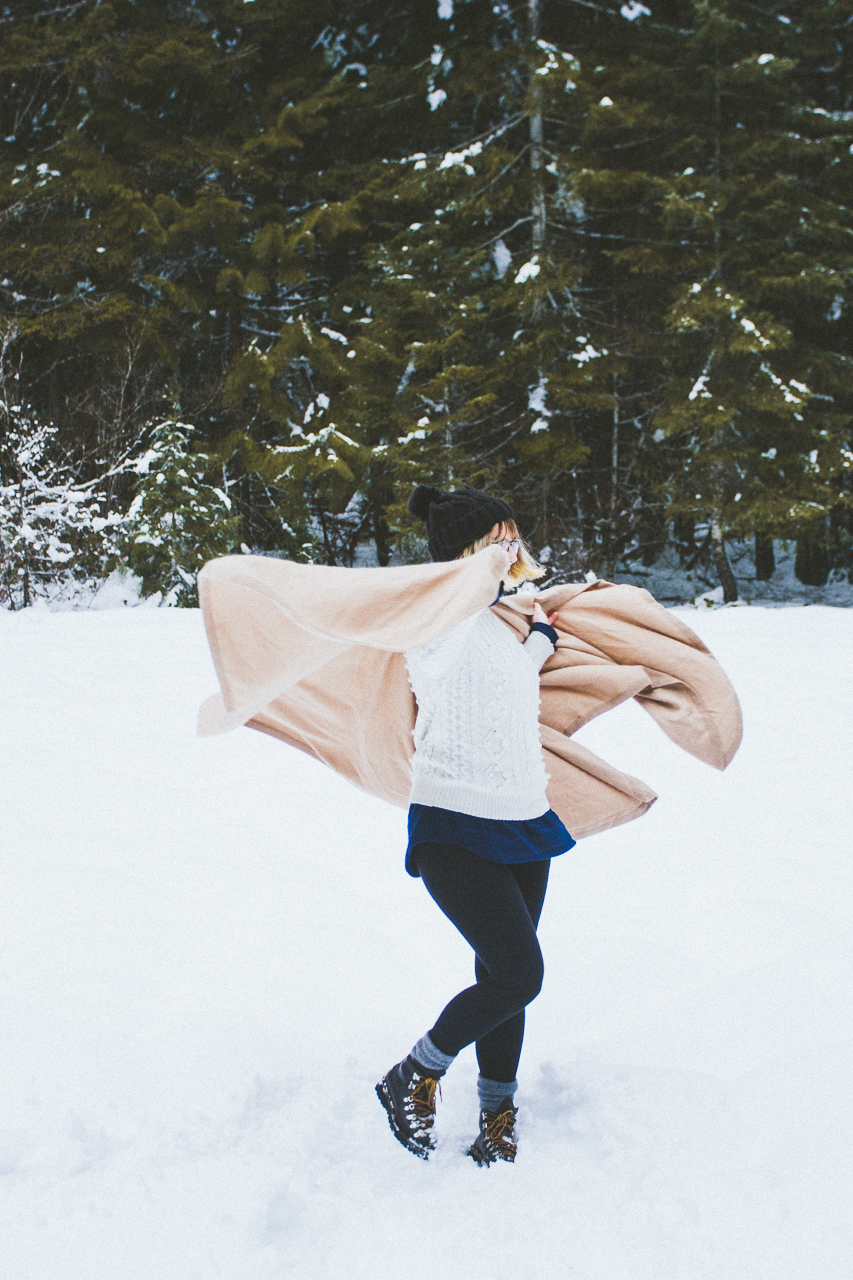 Washington forest snow day for Conscious by Chloé