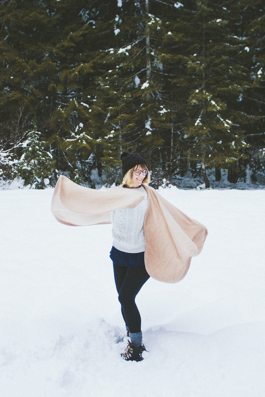 Washington forest snow day for Conscious by Chloé
