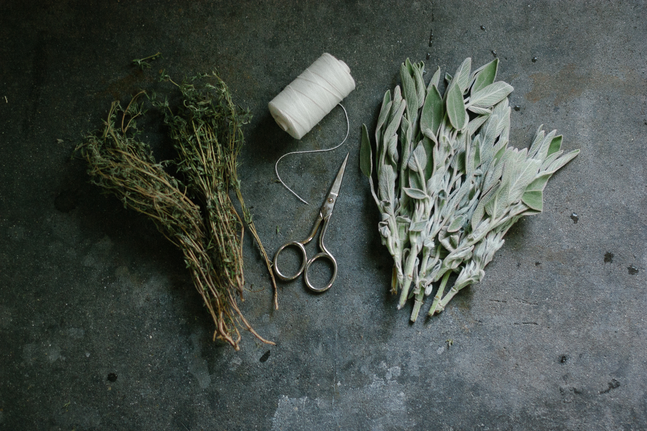 Sage + Rosemary Smudge Wand DIY by Conscious by Chloé