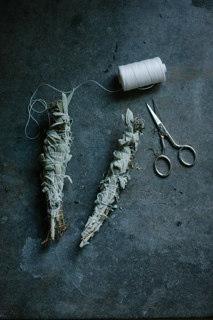 Sage + Rosemary Smudge Wand DIY by Conscious by Chloé