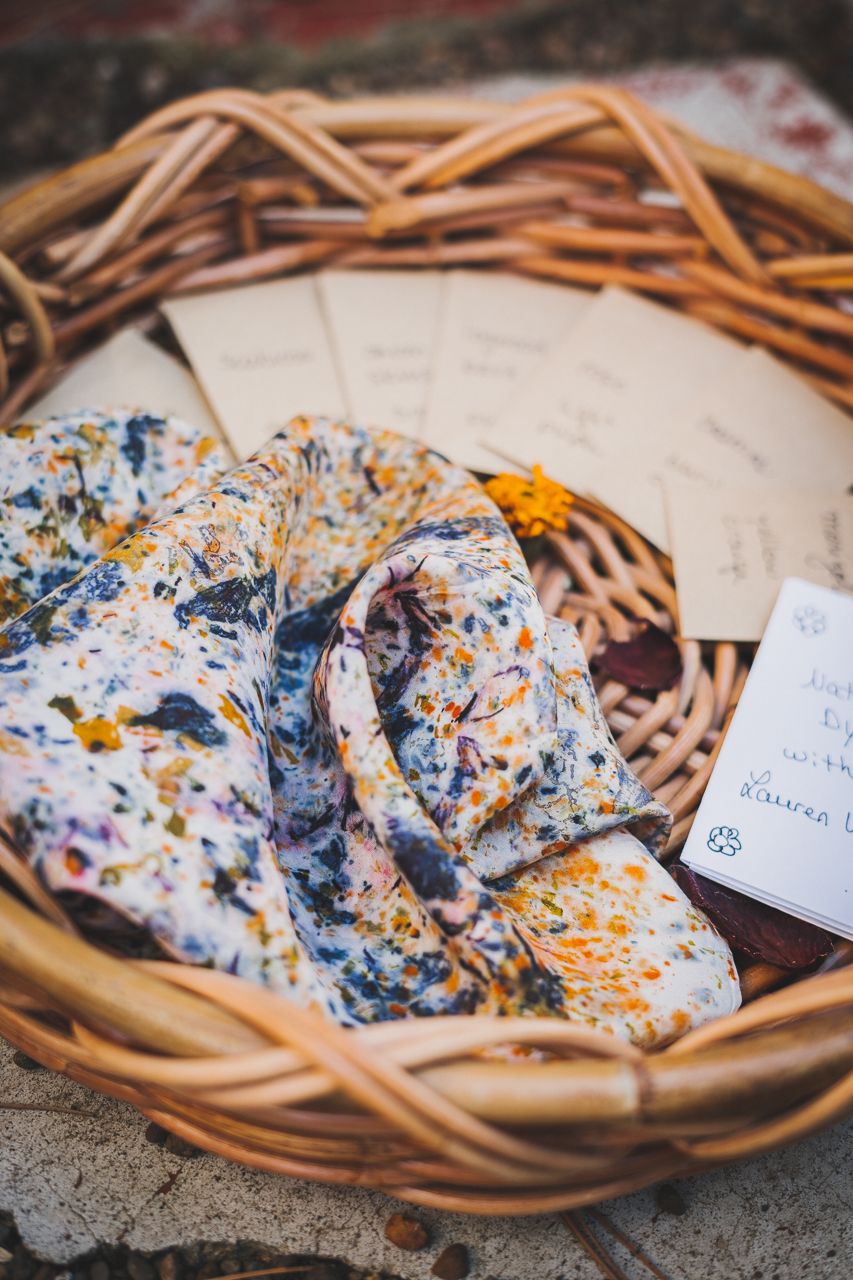 Natural Bundle Dyeing a Silk Scarf with Lauren Wheeler of Vive Textiles