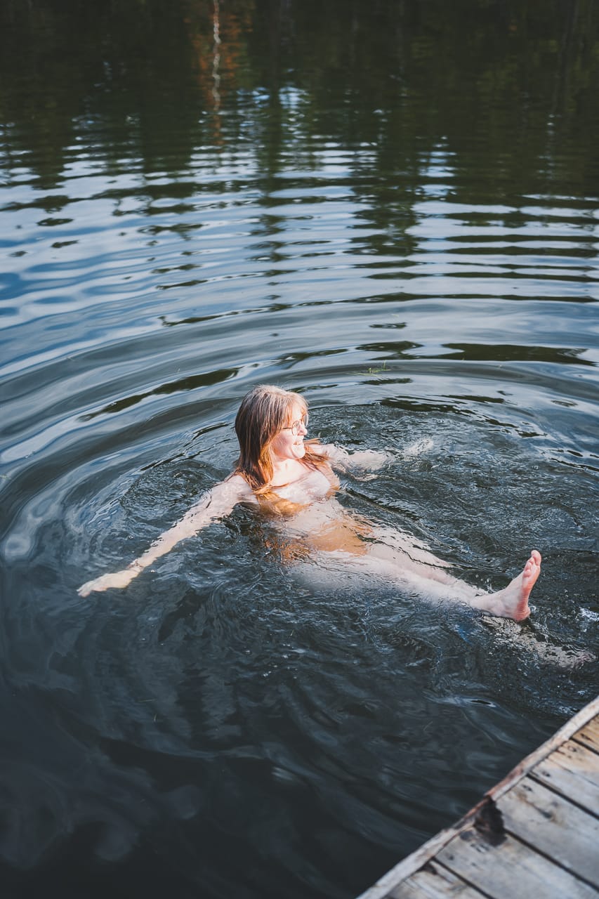 January First Cold Plunge at Suttle Lake Oregon Suttle Lodge Pontoon by Conscious by Chloé