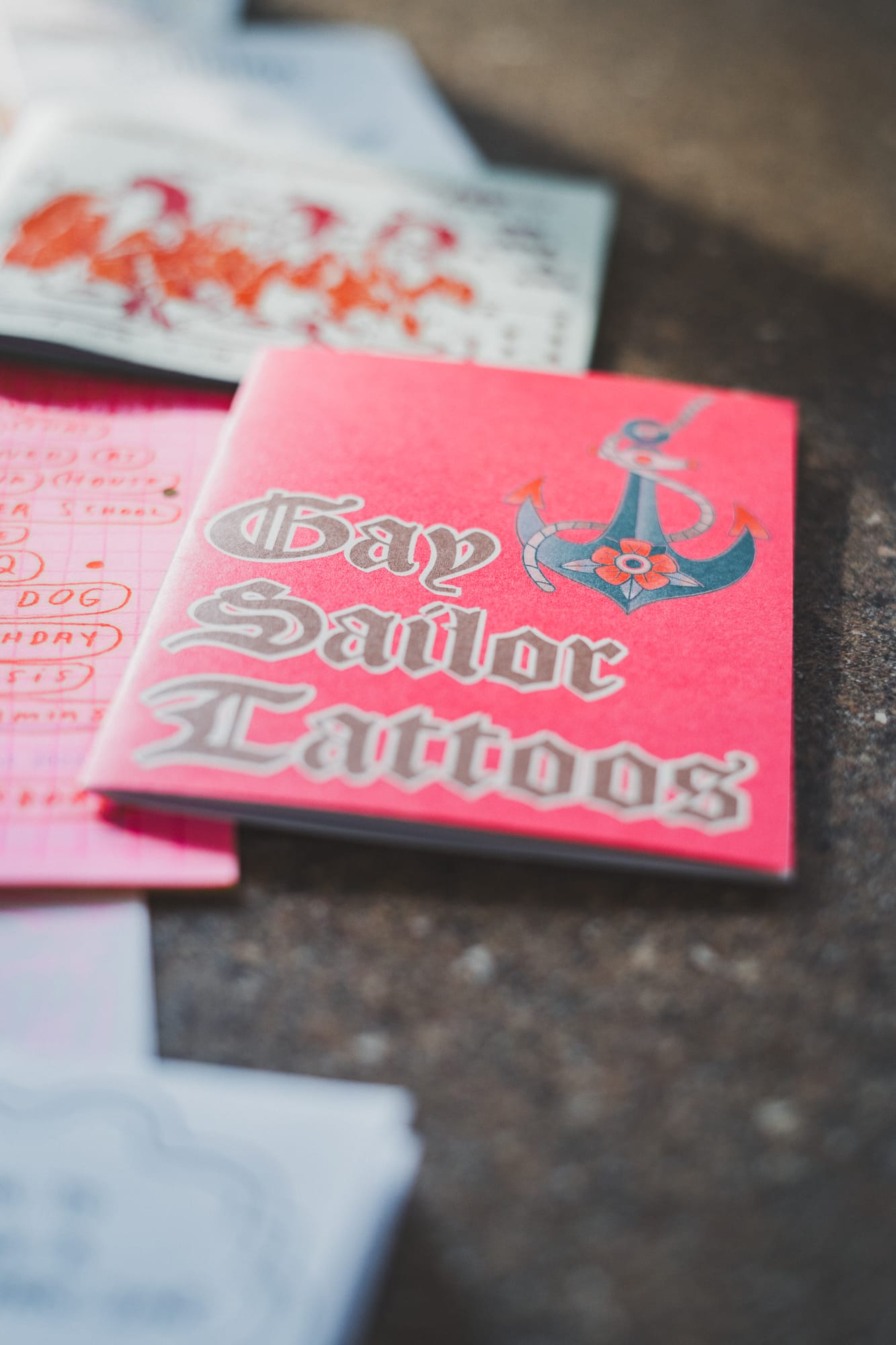 A picture of a the "Gay Sailor Tattoos" zine by R.J. Gillis
