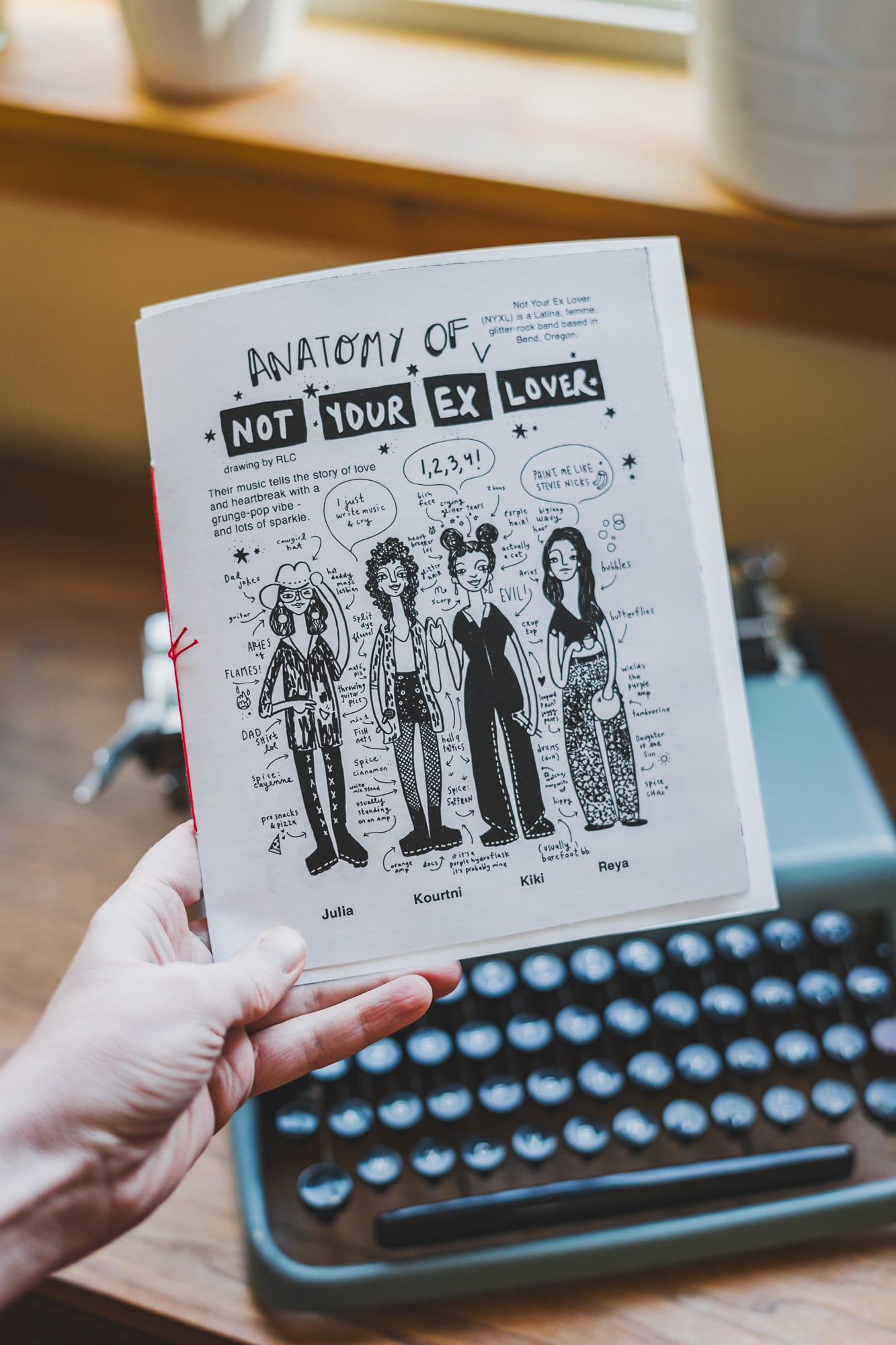 Anatomy of the band Not Your Ex Lover for Patchwork Zine's first edition